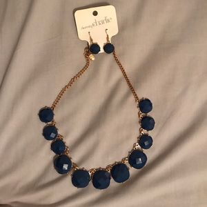 Blue necklace and earrings